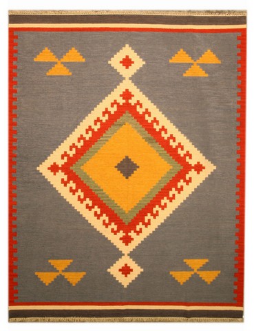 Dn6mu 5 X 8 Ft. Blue Handmade Wool Keysari Kilim Rug