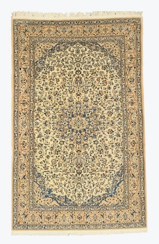 4042 5.50 X 8.75 Ft. Persian Ivory Hand Knotted Wool & Silk Naiin Rug