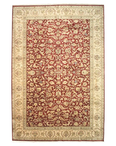 9005 12.42 X 18.25 Ft. One-of-a-kind Red Hand Knotted Wool Jaipur Rug