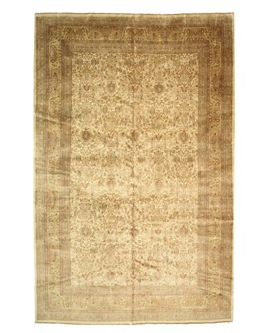 9101 11.33 X 17.67 Ft. One-of-a-kind Ivory Hand Knotted New Zealand Wool Sarouk Rug