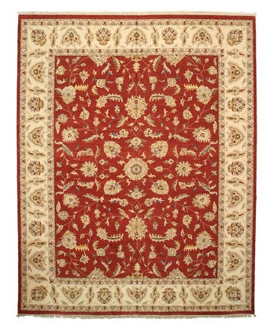 9120 12 X 15.25 Ft. One-of-a-kind Red Hand Knotted Wool Agra Rug