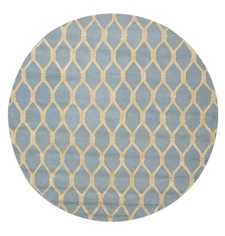 Vc1001bl 6 Ft. Modern Blue Hand Tufted Wool Chain-link Rug