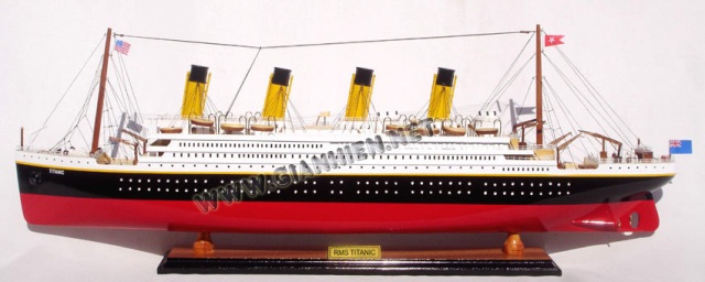 Cs0003p-60 Rms Titanic Painted Wooden Model Ocean Liners
