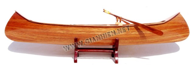 Fb0046w Indian Girl Canoe Wooden Model Traditional Boat