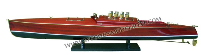 Sb0013p Dixie Ii Wooden Model Speed Boat