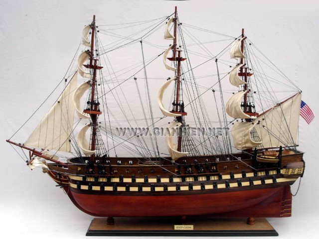 Ts0106w Uss North Carolina Wooden Model Tall Ship