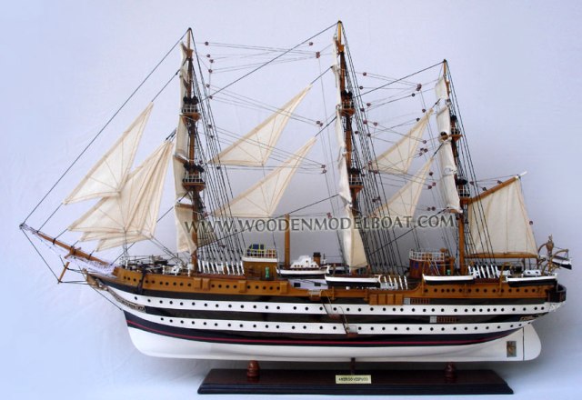 Ts0123p Amerigo Vespucci Wooden Model Tall Ship