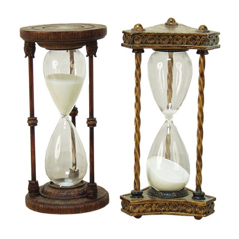 Collection 16-604 Vintage Hour Glass - Set Of 2