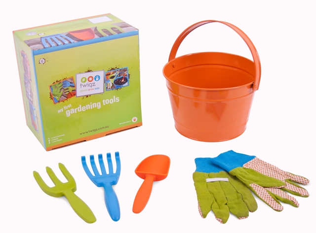 Tw0831 My First Gardening Tools Box Set - Orange Bucket