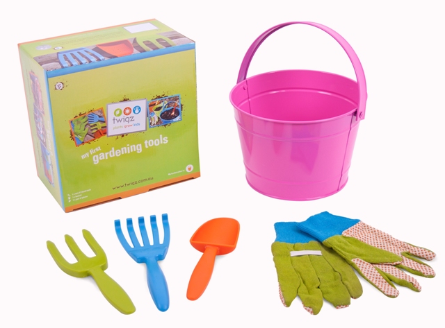 Tw0833 My First Gardening Tools Box Set - Pink Bucket