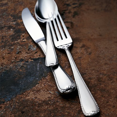 9061070 Ribbon Edge Frosted Flatware Place Spoon