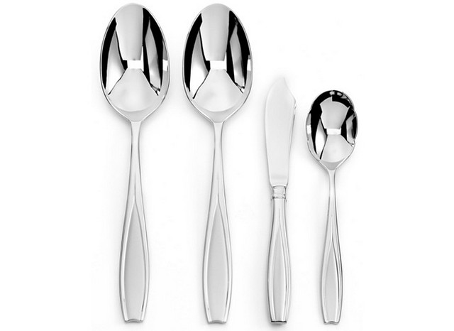 6053763 Tulip Frosted Flatware 4 Piece Serving Set