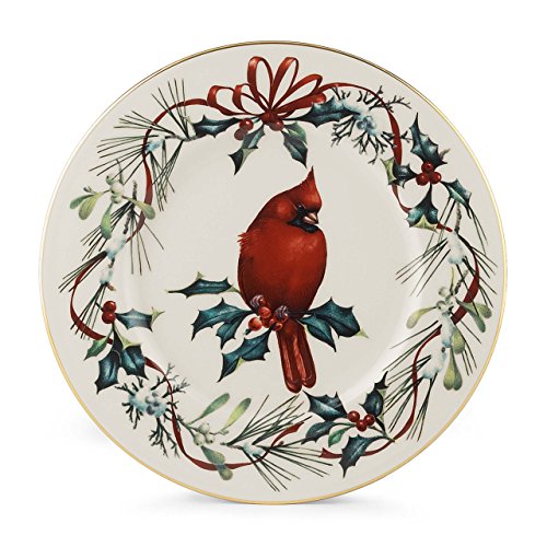 6049753 9 D In. Winter Greet Dinnerware Cardinal Accent Plate
