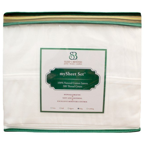 Mssqn 100 Percentage Natural Cotton Sheet Set - Queen, Up To 18 In.