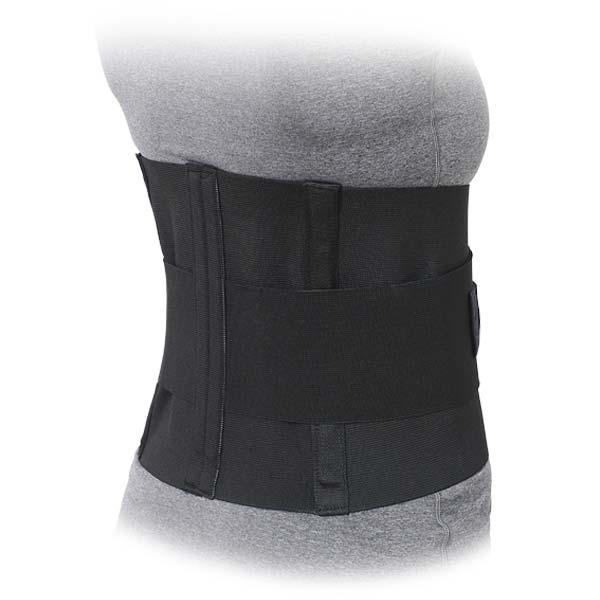 507 - B 10 In. Lumbar Sacral Support With Double Pull Tension Straps, Black - Large