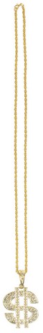 318571 Necklace Casino Dollar Sign Gold - Pack Of 12