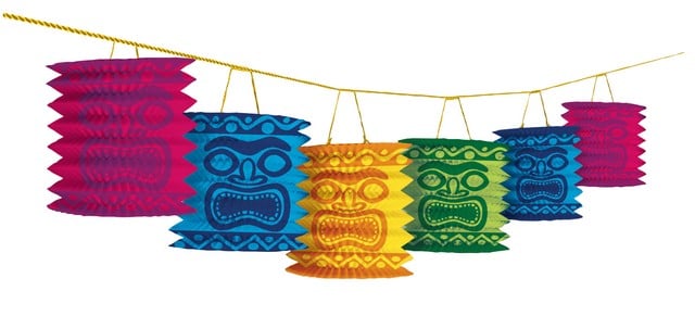 221047 Tiki Island Lantern Garland - Pack Of 12