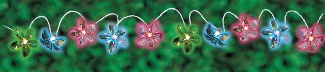 242247 Grasslands Road Multi Color Plumeria Flower Patio Light Set, 6 Ft. - Pack Of 6