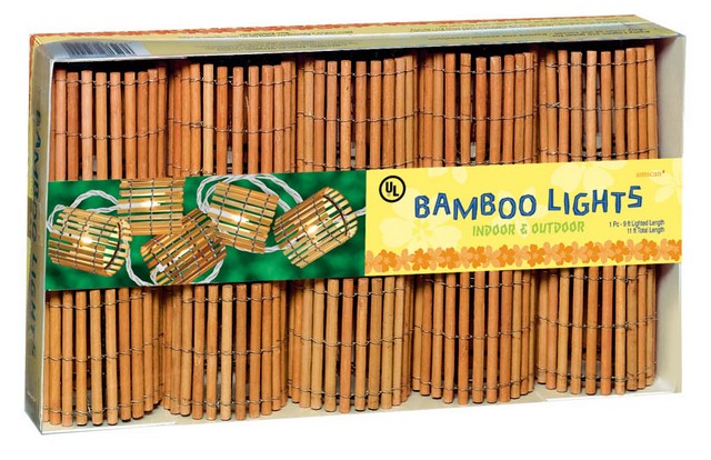 240803 Grasslands Road Tiki Bamboo Barrel Patio Light Set, 9 Ft. - Pack Of 6