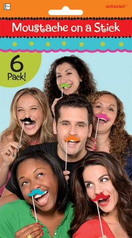 391408 Moustache On A Stick 7.75 In. X 3 In. Cinco De Mayo Felt Photo Props - Pack Of 12