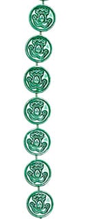 390950 Green Purple And Gold Coin 42 In. X .5 In. Mardi Gras Plastic Bead Necklaces - Pack Of 18