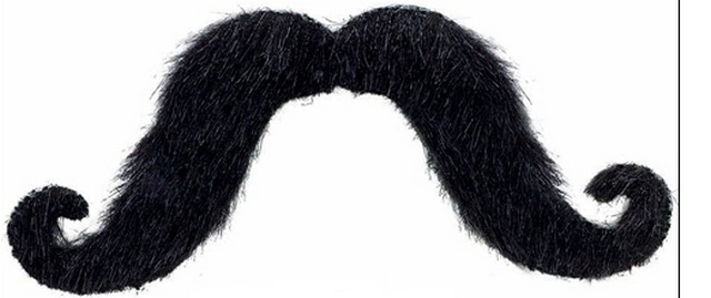 390122.10 Handlebar Moustache - Black - Pack Of 12