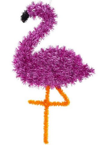 241384 Hanging Tinsel Flamingo - Pack Of 24