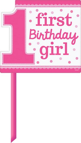 190299 Pink Girl 1st Birthday Yard Sign - Pack Of 6