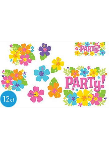 190166 Hibiscus Party Cutouts - Pack Of 144