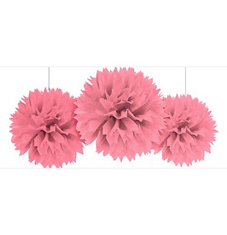 180253.109 Pink Fluffy Decorations - Pack Of 36