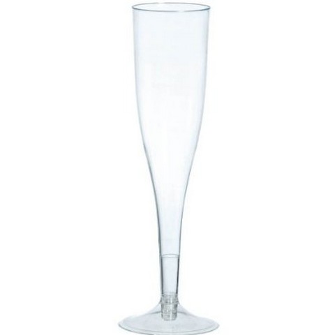 350103.86 Clear Plastic Champagne Flutes 5.5 Oz. - Pack Of 120