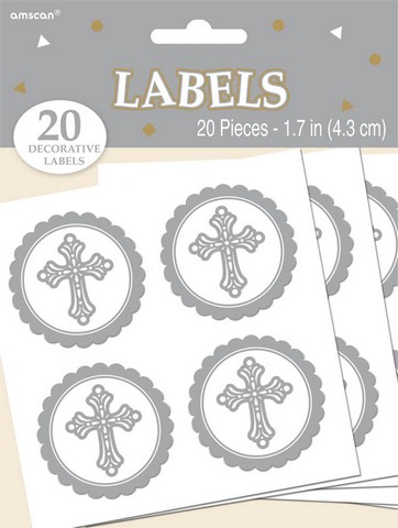 150067 Silver Cross Religious Labels - Pack Of 120