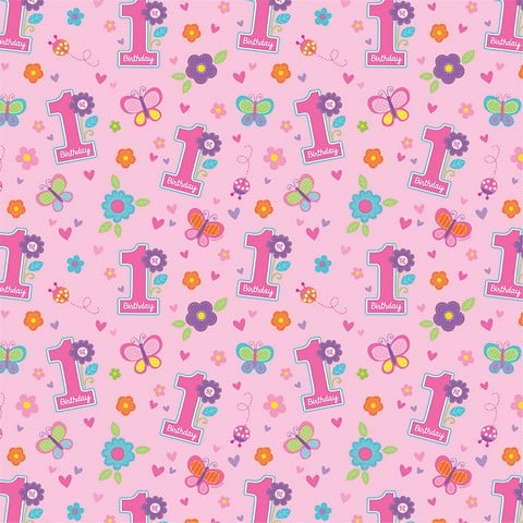 UPC 013051541187 product image for Amscan 231422 Sweet Girl 1st Birthday Gift Wrap - Pack of 6 | upcitemdb.com