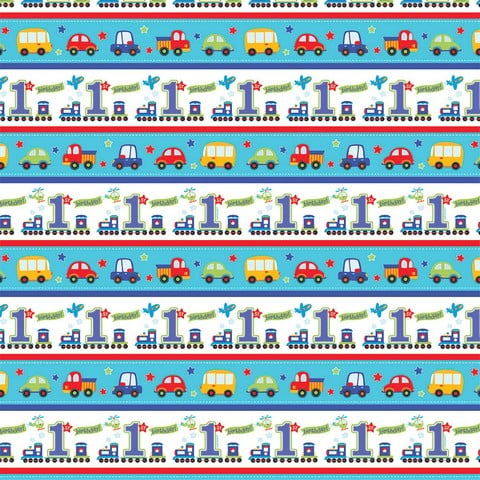 UPC 013051541200 product image for Amscan 231421 All Aboard 1st Birthday Gift Wrap - Pack of 6 | upcitemdb.com