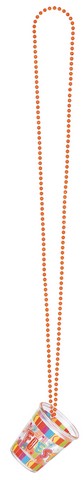 399510 20 In. Fiesta Plastic Beaded Necklace With Shot Glass - Pack Of 7