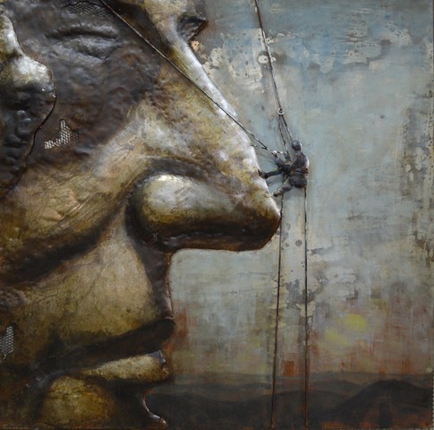 Primo Mixed Media Sculpture - Ascent On Rushmore