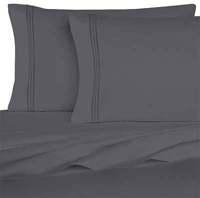 Bedclothes 1800 Series 6 Piece Sheet Set - Grey - Twin