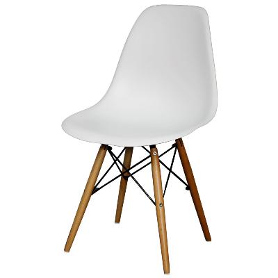 618132-w-m Allen Molded Pp Chair Maple Dowel Legs, White - Set Of 4