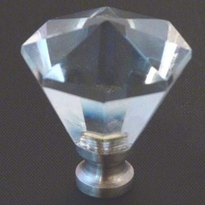 Cr-4183-sh Pew Clear Faceted Crystal Cabinet Knob With Pewter Base, Shiny Pewter