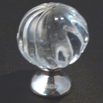 Cr-4200-sh Pew Clear Round Crystal Cabinet Knob With Swirl Design & Pewter Base, Shiny Pewter