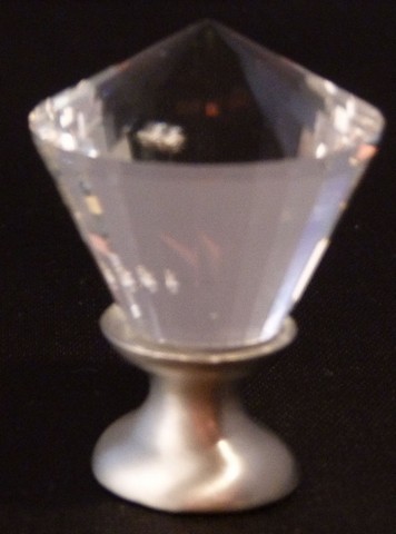 Cr-4600-na Pew Clear Conical Shaped Crystal Cabinet Knob With Solid Pewter Base, Natural Pewter