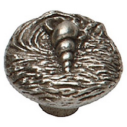 Phdk-36-np Round Shell Cabinet Knob, Natural Pewter