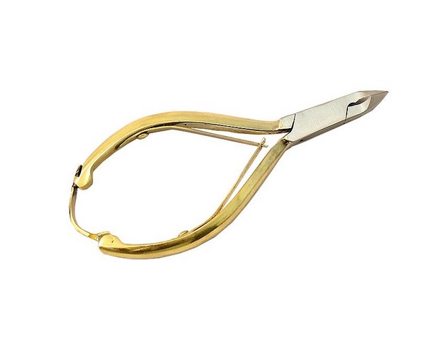 881 Professional Cuticle Nippers Acrylic Nail Clippers Gold, 4 In.