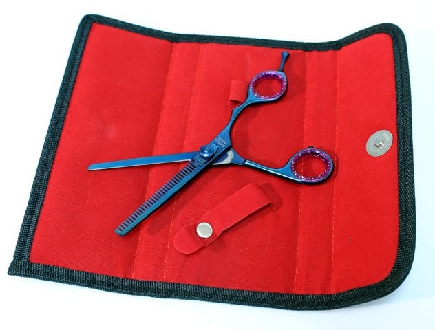 Blue Color Professional Hair Cutting Razor Edge Thinning Scissors, 6.5 In.