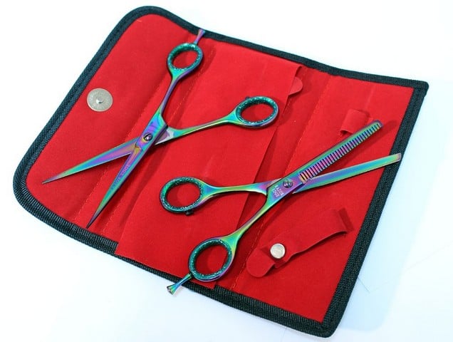 11507 Multi Color Professional Hair Cutting Razor Edge Barber & Thinning Scissors