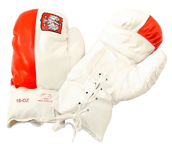 103 Polish Flag Boxing Gloves, 16 Oz
