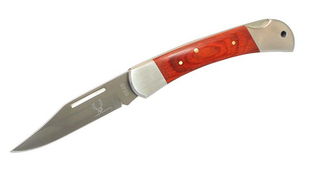 6548 Heavy Duty Metal with Wood Handle Folding Knife, 7.5 in.