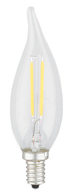 41116-ul Candle Filament Flame Tip Bulb, Full-glass Short-slim, 25 Watt