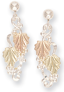 Traditional Silver Black Hills Gold Earrings