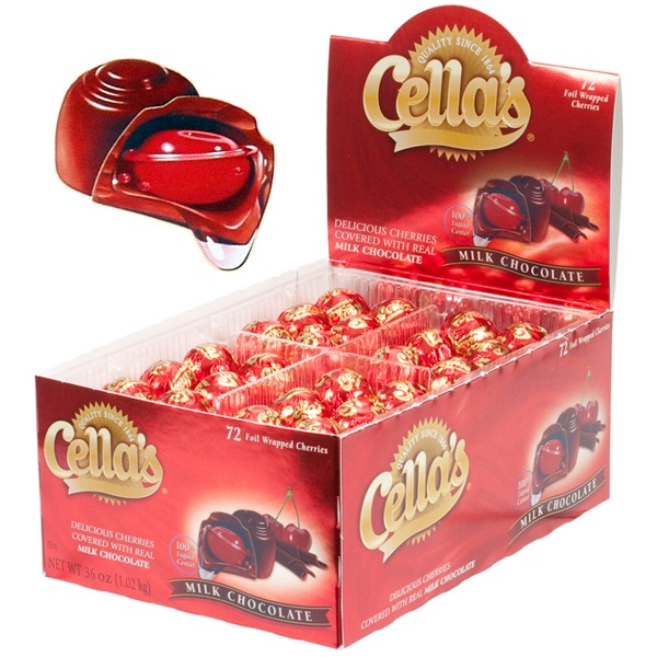 UPC 011228000055 product image for Cellas 6076 Milk Chocolate Covered Cherries Case Of 72 | upcitemdb.com